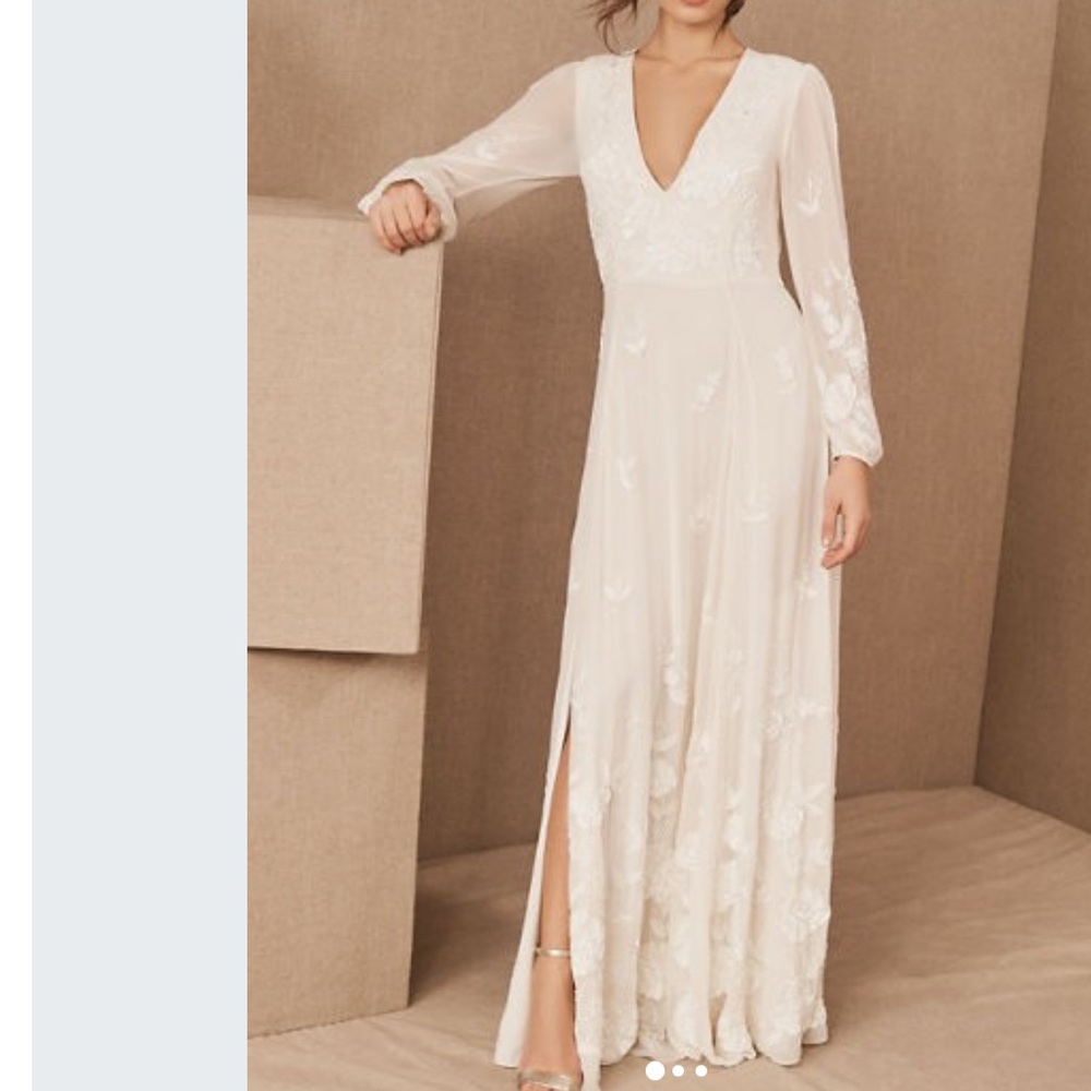 BHLDN Elegant Cream Wedding Dress